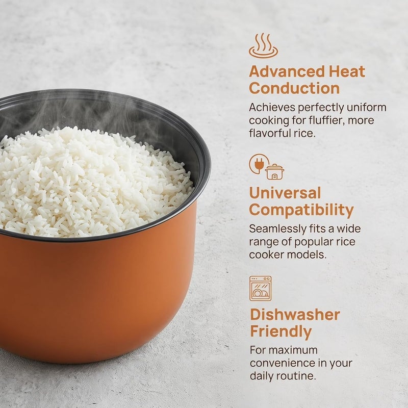 Pretyzoom Rice Cooker Inner Pot Replacement, Non-Stick Aluminum Cooking Insert Bowl With Scale For Home Kitchen Use - Image 3