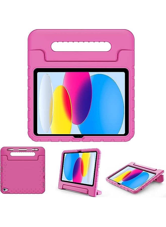 Procases Kids Case for iPad 10th Generation 10.9 Inch 2022, Shockproof Stand Cover with Convertible Handle Light Weight Kids Friendly Case for Boys Girls Toddlers –Pink - Image 1