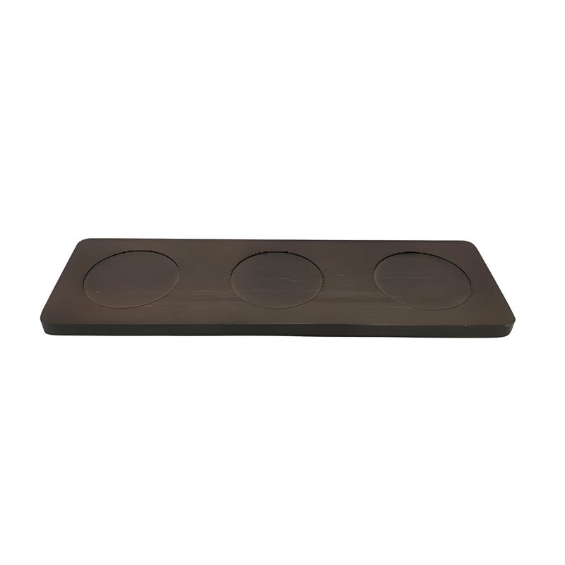 Lemon Tree Ceramic 3 Medium Size Bowl Set with Bamboo Base Tray for Serving Chutney Dips Ideal for Serving Snacks Dry Fruits Nuts Desserts Cookies Blue - Image 3