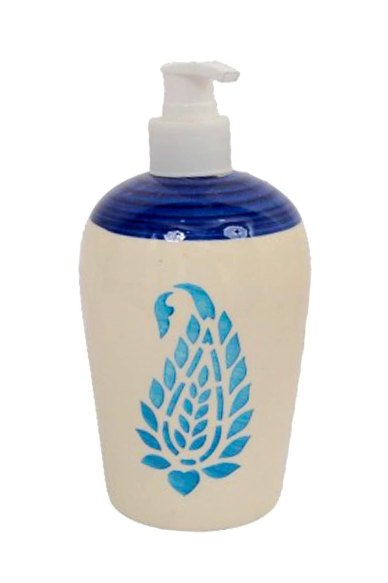 Skywalk Hand Painted Ceramic Liquid Soap Dispenser for Bathroom and Kitchen 250 Ml SWKA-1172