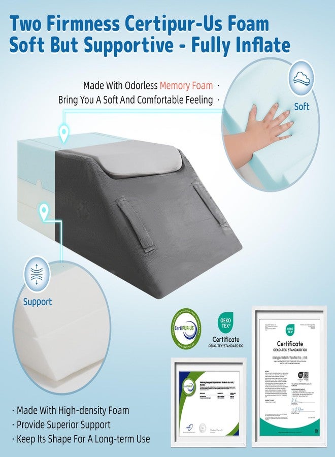 LOFE Leg Elevation Pillows for After Surgery - Adjustable Leg Elevation Pillow 6 Heights, Cooling Leg Wedges for Elevation for Swelling, Double Leg Pillow for Knee Surgery Recovery, CertiPUR-US Foam - Image 4