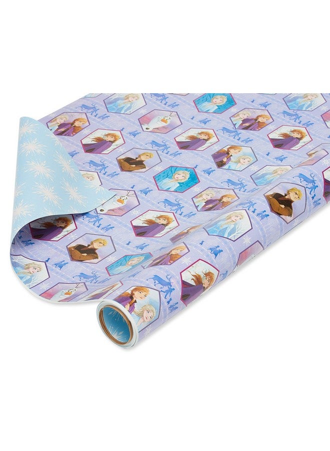 American Greetings Reversible All-Occasion and Birthday Wrapping Paper, Disney Frozen (1 Pack, 75 sq. ft.) - Image 1