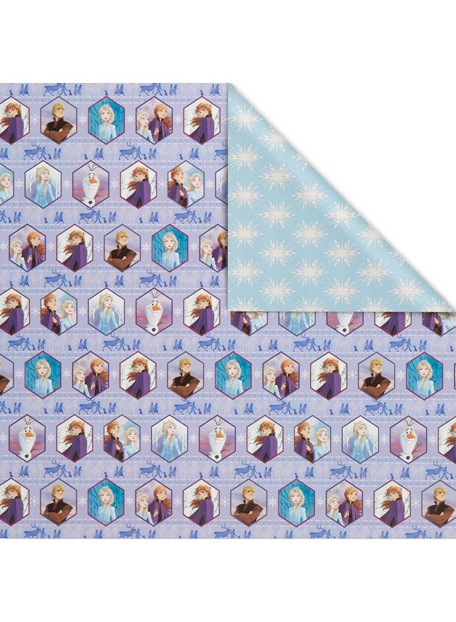 American Greetings Reversible All-Occasion and Birthday Wrapping Paper, Disney Frozen (1 Pack, 75 sq. ft.) - Image 2