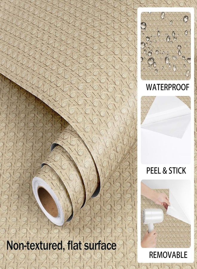 ReWallpaper ورق جدران قابل للإزالة من ري وول بيبر مصنوع من الخيزران، لون بيج طبيعي، مصنوع من خيوط الخيزران، ورق جدران قابل للإزالة من بوهو، ورق جدران لاصق من الخيزران الصناعي، مناسب للأثاث، بطانة الرفوف، الخزانة، غلاف من الفينيل، مقاوم للماء، 15.8 بوصة × 10 أقدام - Image 4