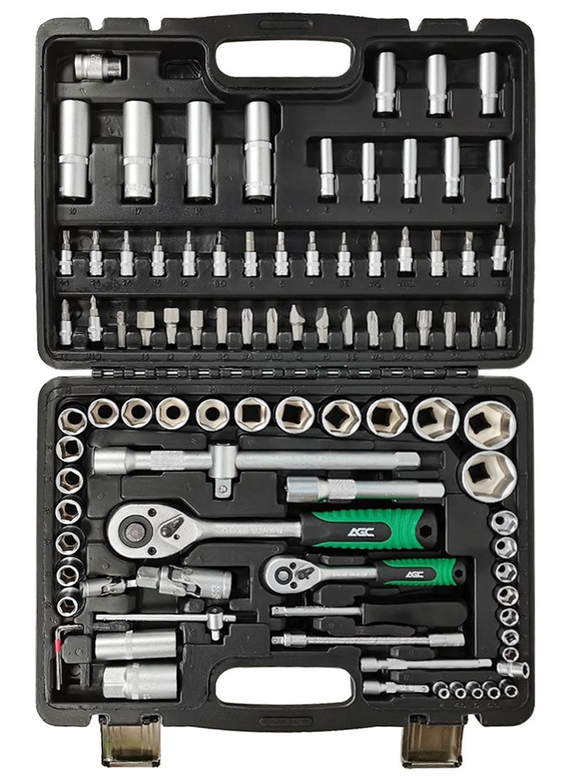 Agc - 94 Pcs Professional Socket Wrench Set Mechanic Spanner Tool Box For Car Home Tools Box AGC KSD094 - Image 1