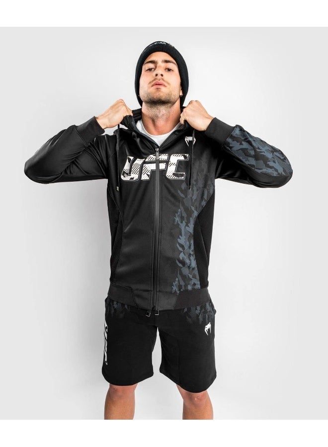 VENUM Venum mens Ufc Venum Authentic Fight Week Men's Zip Hoodie - Black Hooded Sweatshirt - Image 2