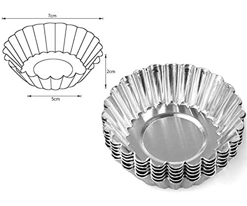 Aeyistry 10 Pcs Stainless Steel Mini Tart/Pie Pans Reusable Tartlet Cupcake Baking Mold for Pies, Quiche Bakeware, Cheese Cakes, Desserts and more - Image 4