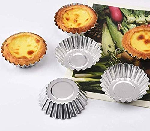 Aeyistry 10 Pcs Stainless Steel Mini Tart/Pie Pans Reusable Tartlet Cupcake Baking Mold for Pies, Quiche Bakeware, Cheese Cakes, Desserts and more - Image 2