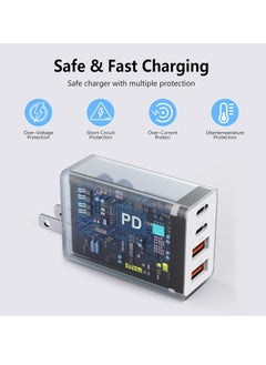 General 2Pack USB C Charger Block, 40W Fast USB C Wall Charger 4-Port PD Power Adapter + QC Wall Plug Multiport Type C Charging Block Cube for iPhone 15 14 13 Pro Max XR XS 8 7, iPad, Galaxy, Tablet - White  - Image 3