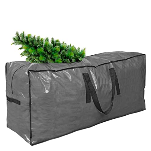 Primode Christmas Tree Storage Bag | Tall Disassembled Tree I Holiday Tree Storage Case | Protective Zippered Artificial Xmas Tree Bag (7.5ft, Gray) - Image 1