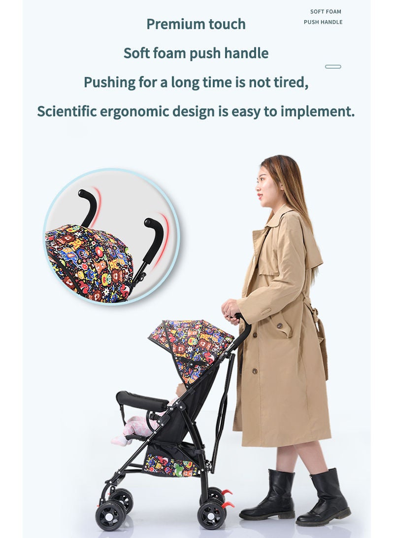MaBaby Seat and Sleeper Baby Stroller, Portable Folding Baby Stroller, Simple Umbrella Stroller - Image 5