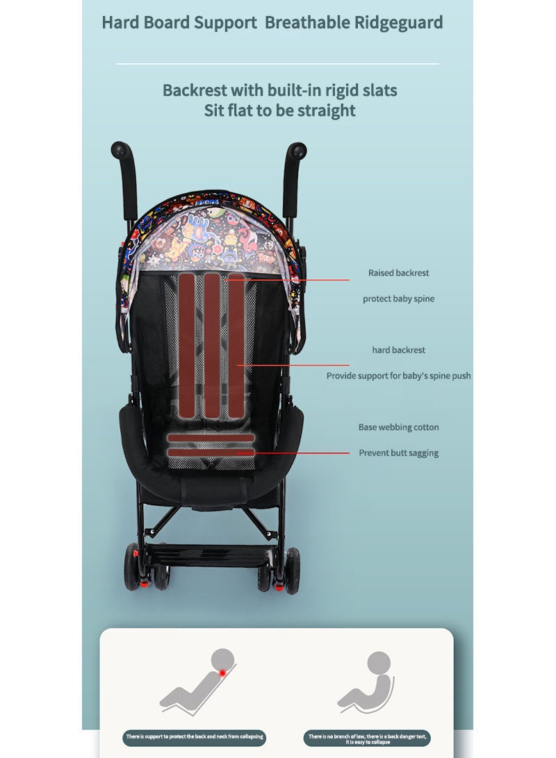 MaBaby Seat and Sleeper Baby Stroller, Portable Folding Baby Stroller, Simple Umbrella Stroller - Image 2