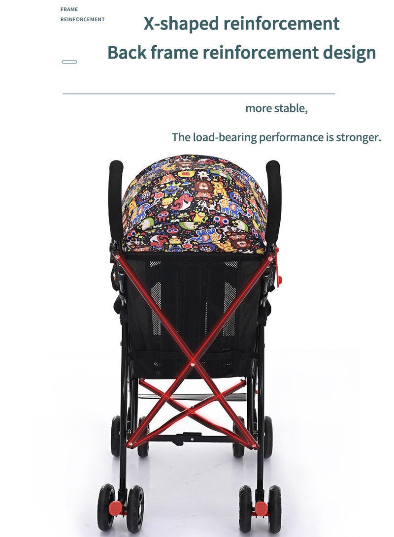 MaBaby Seat and Sleeper Baby Stroller, Portable Folding Baby Stroller, Simple Umbrella Stroller - Image 3