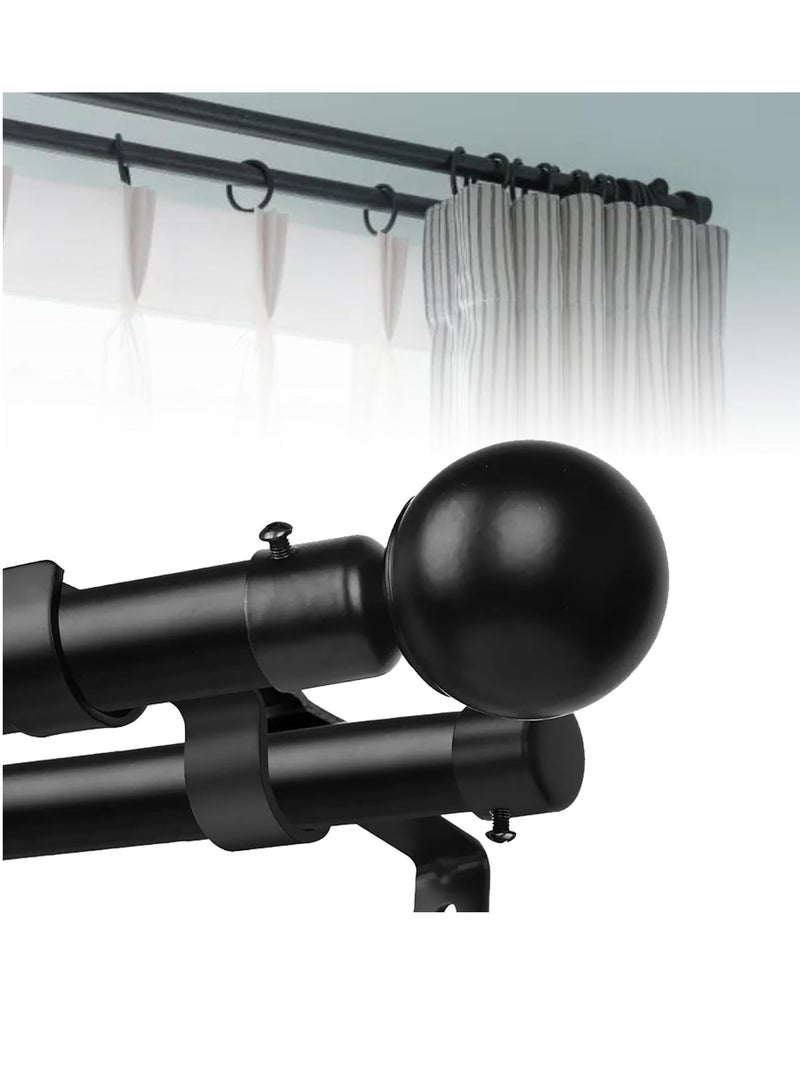 XiuWoo Extendable Stainless Steel Metal Double Drapery Shower Curtain Rod, Dual Track Tension Spring Shower Curtain Rod, Tension Telescopic Curtain Pole, Clothes Rail 32-120" - Image 1