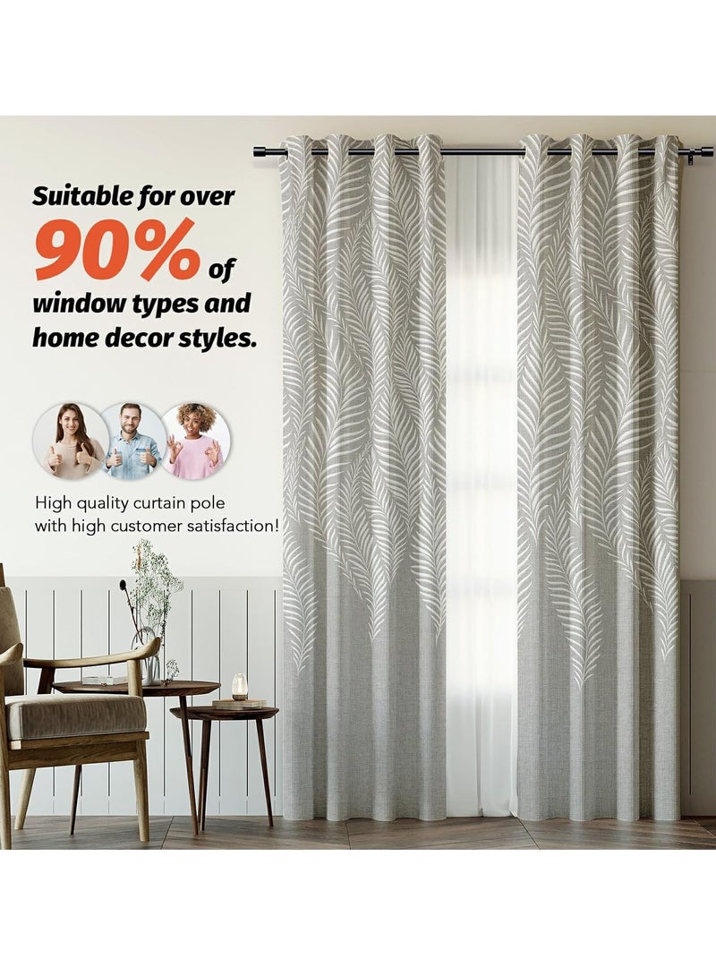 XiuWoo Extendable Stainless Steel Metal Double Drapery Shower Curtain Rod, Dual Track Tension Spring Shower Curtain Rod, Tension Telescopic Curtain Pole, Clothes Rail 32-120" - Image 4