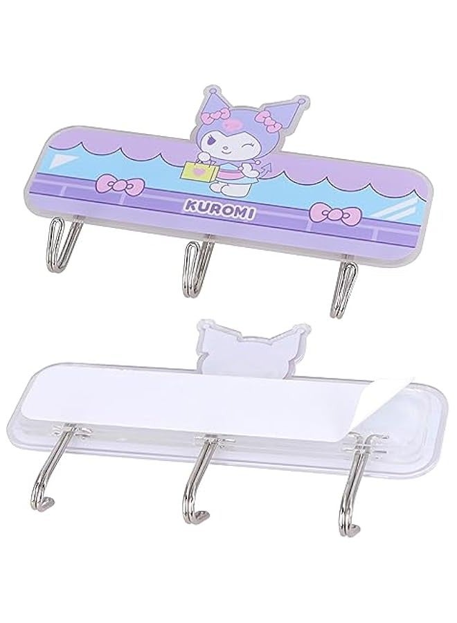 Cartoon Kuromi Hooks Wall Key Hooks for Hanging Kawaii Room Bedroom Bathroom Decor Creative Adhesive Hook for Scarf, Hat, Towel, Key, for Wall Hanging Decor  - Image 3