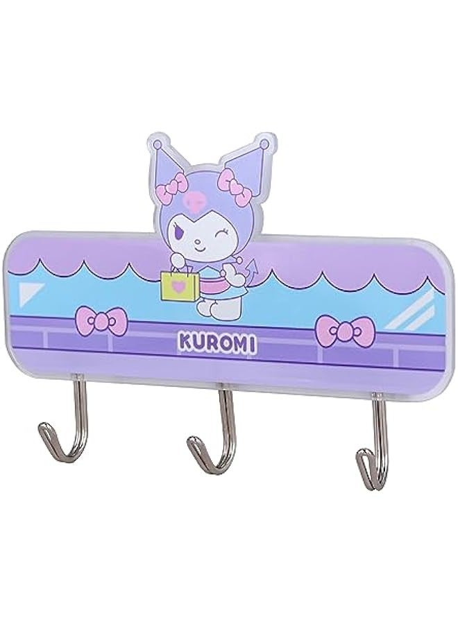 Cartoon Kuromi Hooks Wall Key Hooks for Hanging Kawaii Room Bedroom Bathroom Decor Creative Adhesive Hook for Scarf, Hat, Towel, Key, for Wall Hanging Decor  - Image 1