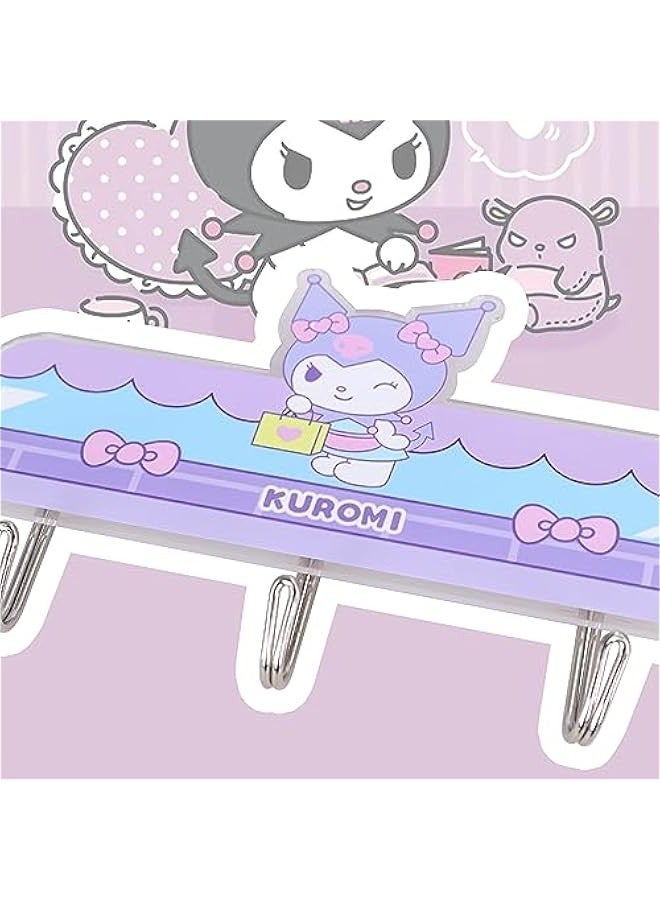Cartoon Kuromi Hooks Wall Key Hooks for Hanging Kawaii Room Bedroom Bathroom Decor Creative Adhesive Hook for Scarf, Hat, Towel, Key, for Wall Hanging Decor  - Image 4