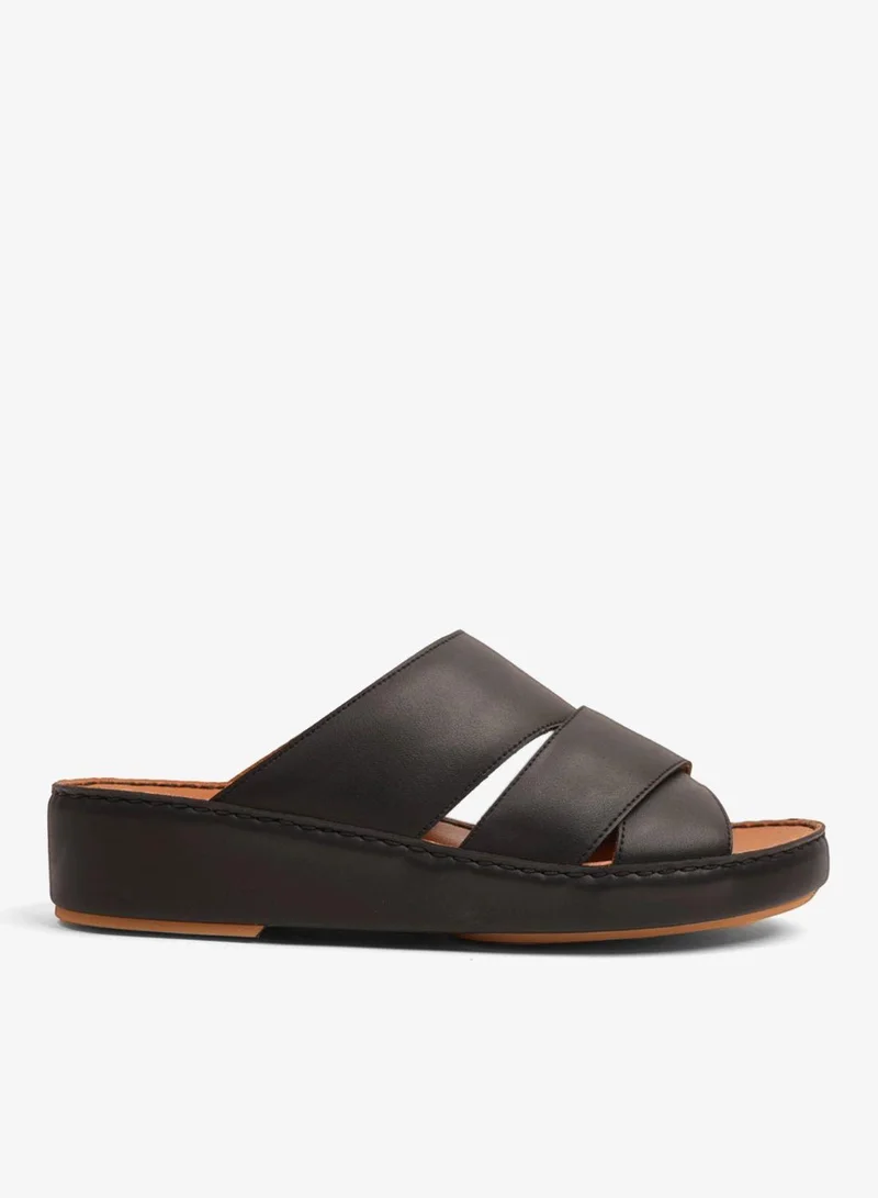 UOMO CAVALIER GENUINE LEATHER LUXURIOUSLY ARABIC SANDALS BLACK