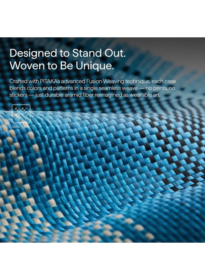 PITAKA حافظة بيتاكا لجهاز آيفون 17 برو 6.3" مع زر التحكم في الكاميرا، متوافقة مع ماغسيف، حافظة رفيعة للغاية مع شعور بدون حافظة، ألياف أراميد 1500D منسوجة، شروق القمر - Image 3