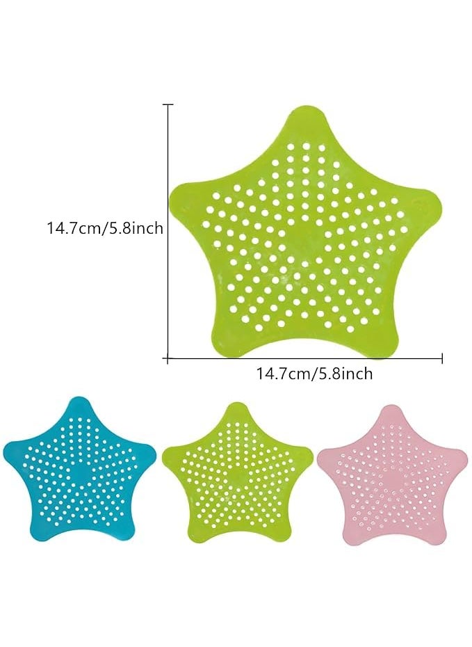 VIDORA VIDORA Silicone Star Design Kitchen and Bathroom Sink FilterHair CatcherWaste Stopper Strainer Sea Star NO Slip Suction Cups Drain Cover Bath Pack of 4  - Image 2