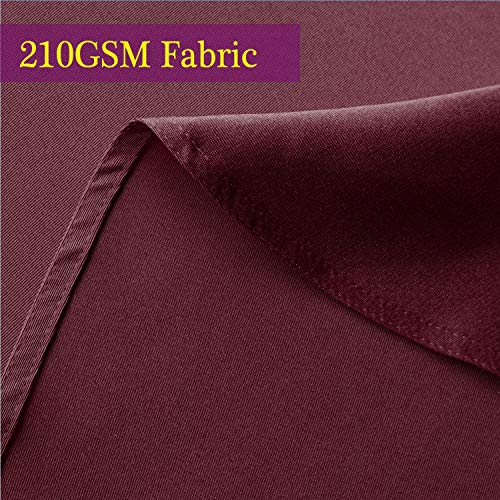 Obstal 210 GSM Round Burgundy Tablecloth - Oil-Proof Spill-Proof Waterproof Table Cloth, Christmas Decorations Fabric Table Cover Protector for Holiday Party (Burgundy, 60 Inch Diameter) - Image 3