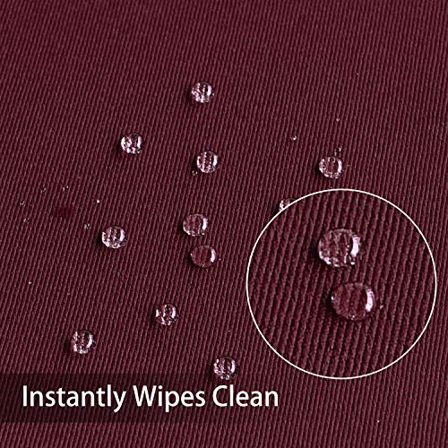 Obstal 210 GSM Round Burgundy Tablecloth - Oil-Proof Spill-Proof Waterproof Table Cloth, Christmas Decorations Fabric Table Cover Protector for Holiday Party (Burgundy, 60 Inch Diameter) - Image 2