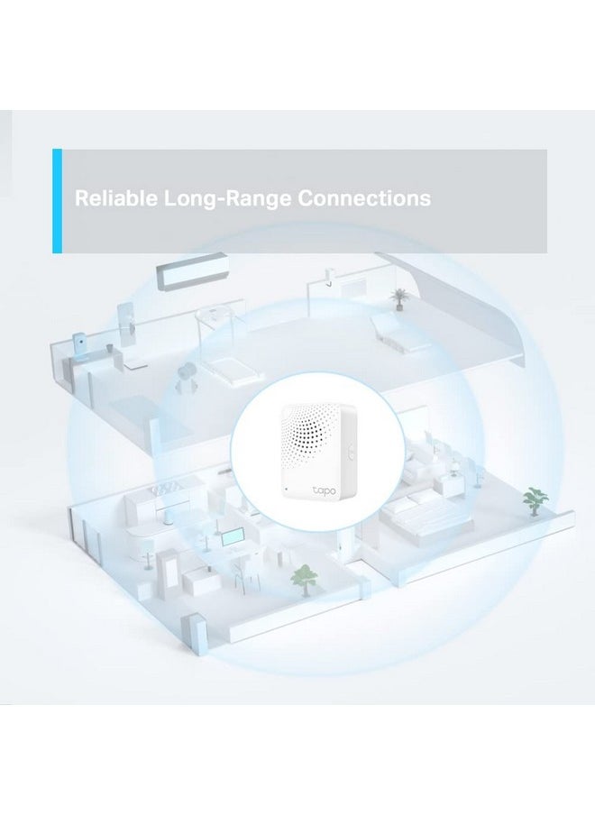 Tapo Tp-Link H100 Iot Smart Hub with Chime, Smart Alarm and Doorbell, Smart Actions with Sensors, Switches & Buttons, Connect with Up to 64 Smart Devices, Alexa, Google Assistant Compatible