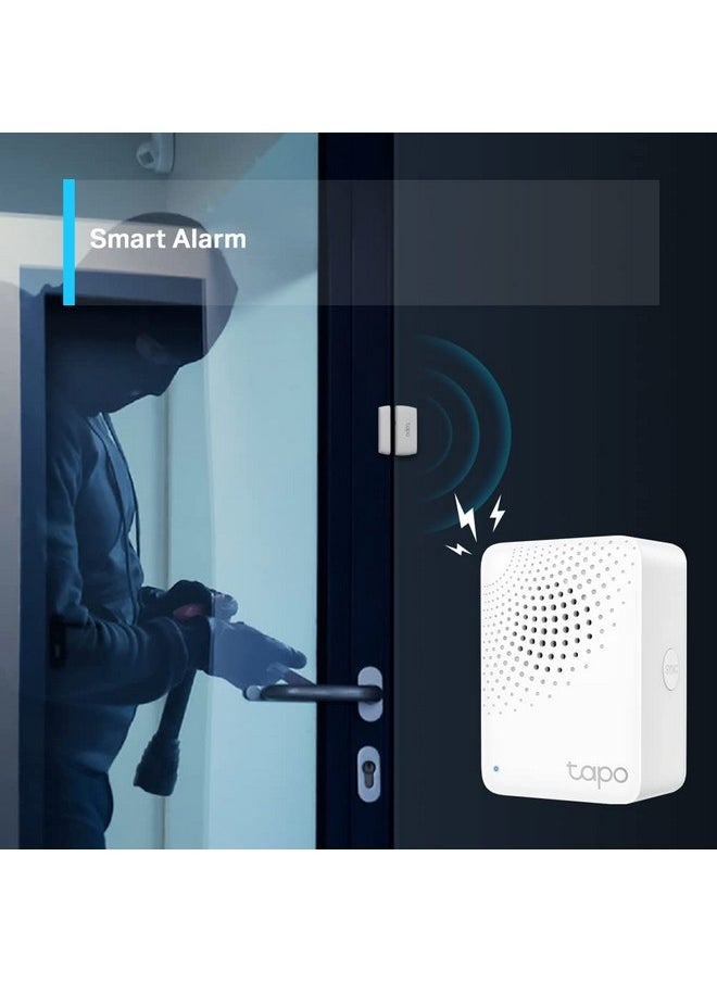 Tapo Tp-Link H100 Iot Smart Hub with Chime, Smart Alarm and Doorbell, Smart Actions with Sensors, Switches & Buttons, Connect with Up to 64 Smart Devices, Alexa, Google Assistant Compatible