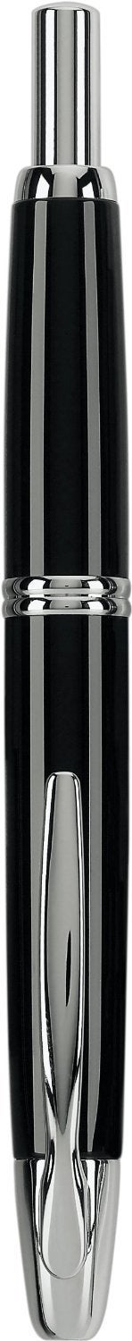 Pilot Vanishing Point Collection Refillable & Retractable Fountain Pen, Black Barrel with Rhodium Accents, Blue Ink, Extra Fine Nib (60341) - Image 2