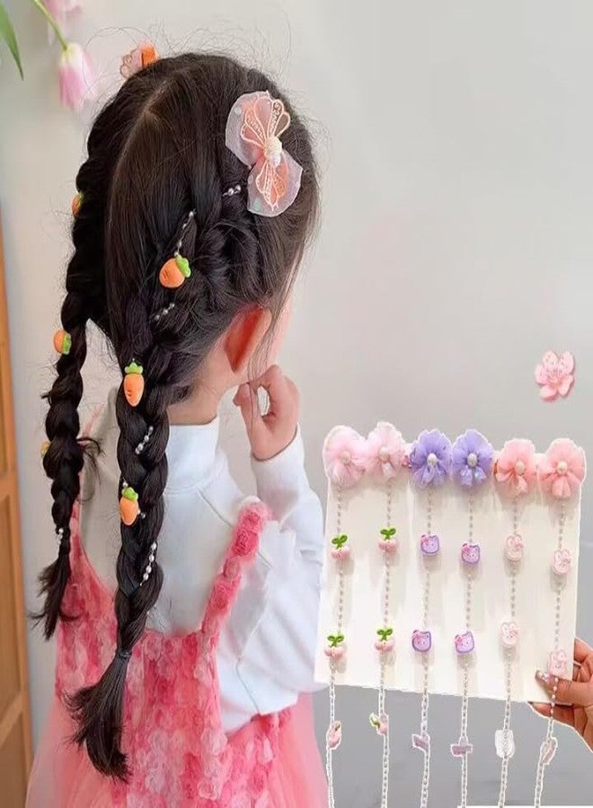 Plenteous مجموعة كبيرة من مشابك الشعر على شكل فيونكات، دبابيس شعر لطيفة على شكل فيونكات على شكل فراشة، دبابيس شعر على شكل فيونكات للنساء والفتيات، دبابيس شعر على شكل فراشة للأطفال، دبابيس شعر مزينة بشرابة وسلسلة وزهرة (قطعتان، ألوان متعددة) - Image 4