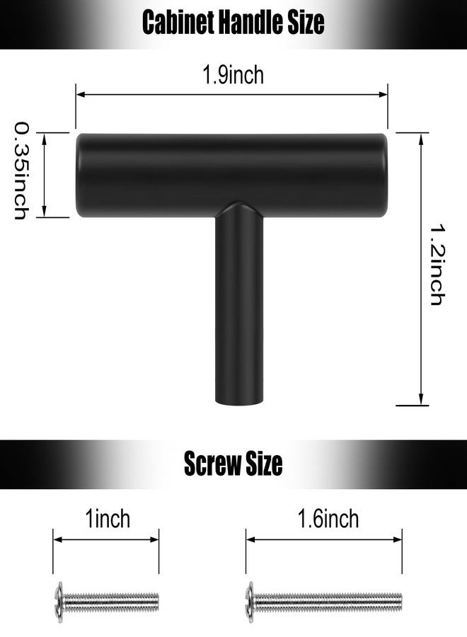 Romeda 12 Pack Black Cabinet Knobs, 2in Single Hole Cabinet Hardware with Screws 1in & 1.5in, Drawer Pulls (Black) for Kitchen Bedroom Bathroom Furniture - Image 2