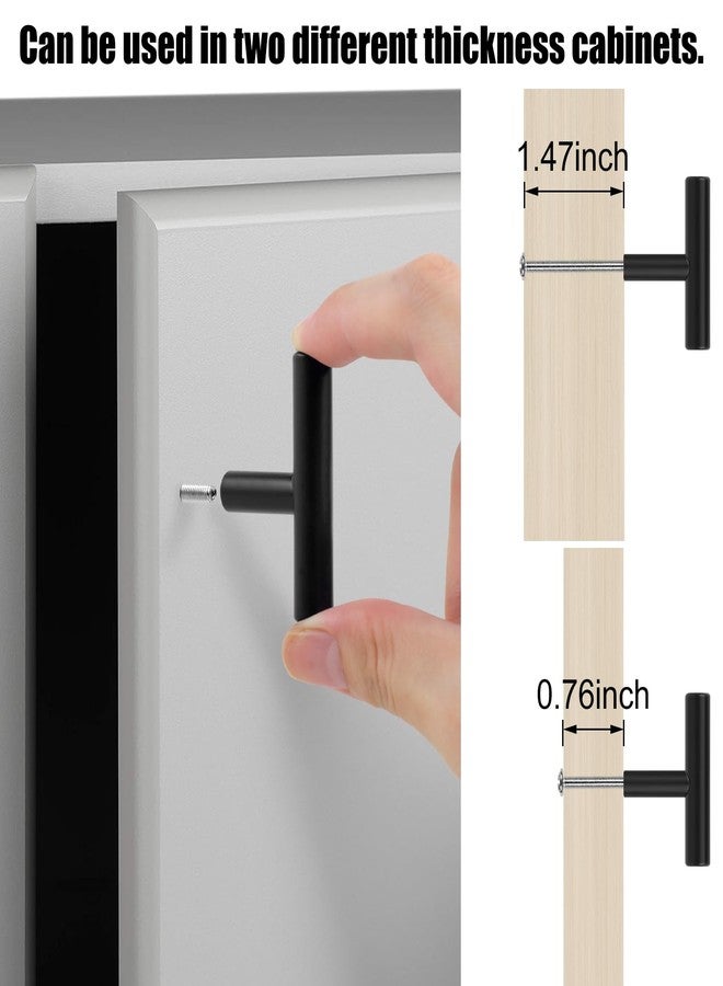 Romeda 12 Pack Black Cabinet Knobs, 2in Single Hole Cabinet Hardware with Screws 1in & 1.5in, Drawer Pulls (Black) for Kitchen Bedroom Bathroom Furniture - Image 3