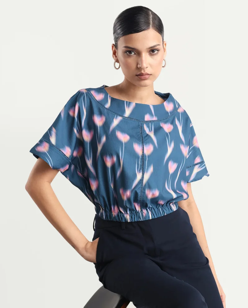 Rareism Women's Abstract Print Top