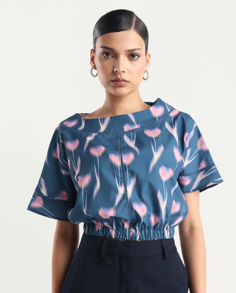 Rareism Women's Abstract Print Top