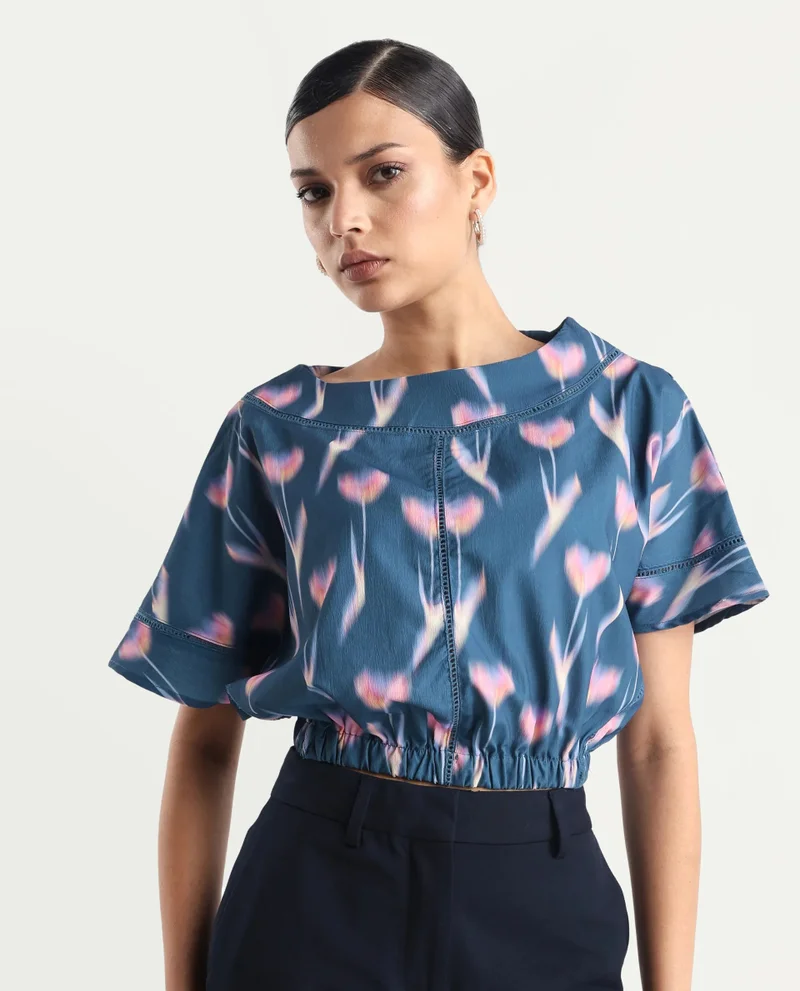 Rareism Women's Abstract Print Top