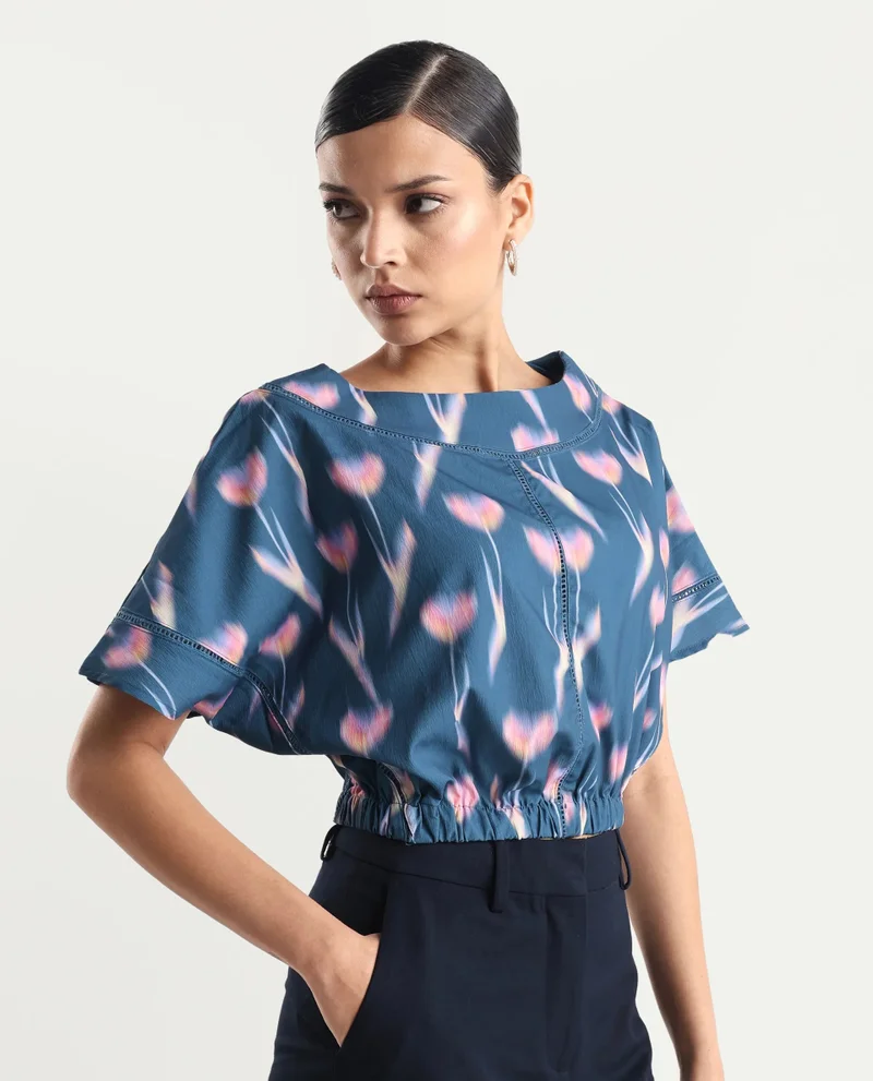 Rareism Women's Abstract Print Top