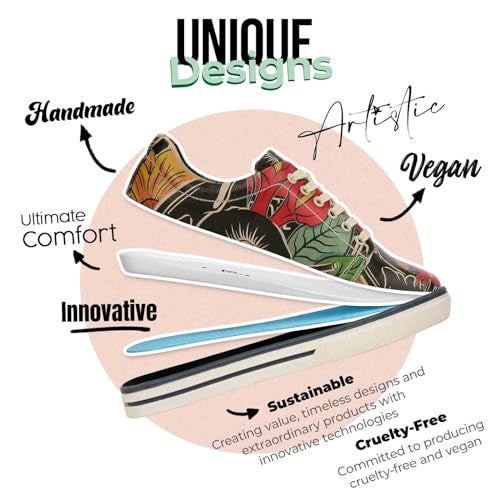 DOGO Vegan Leather Sneakers for Women - Handmade and Unique Fashion Sneakers for Women, Te Amo Design, Size 6 - Image 4