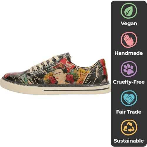 DOGO Vegan Leather Sneakers for Women - Handmade and Unique Fashion Sneakers for Women, Te Amo Design, Size 6 - Image 3