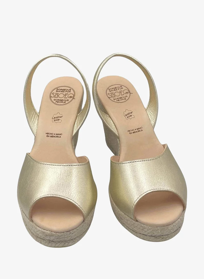 SHOEQ Champagne Roxy Espadrille Wedge for Women | Best Price UAE
