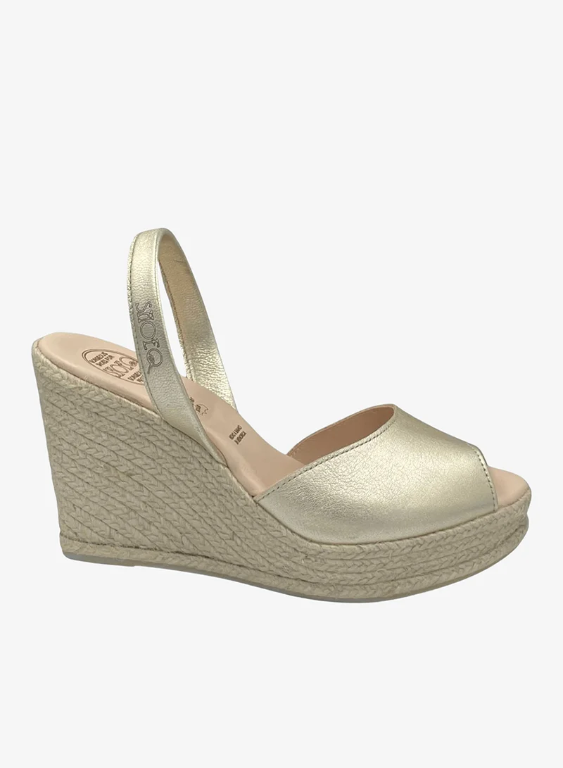 SHOEQ Champagne Roxy Espadrille Wedge for Women | Best Price UAE