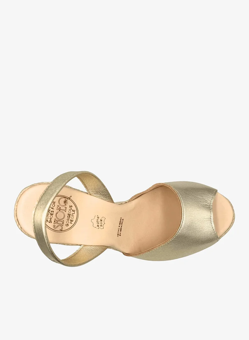 SHOEQ Champagne Roxy Espadrille Wedge for Women | Best Price UAE