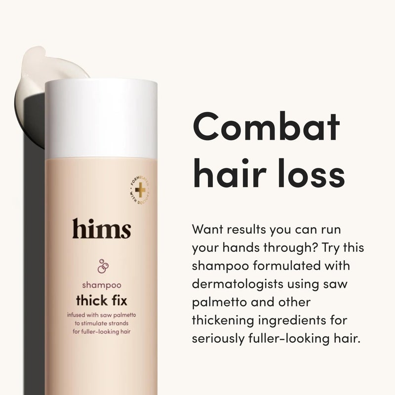HIMS & HERS hims Thick Fix Shampoo for Men - Thickening Shampoo With Saw Palmetto and Niacinamide - No Parabens or Sulfates, Vegan and Cruelty Free - Fresh Eucalyptus Grove, 2 pack, 6.4oz - Image 2