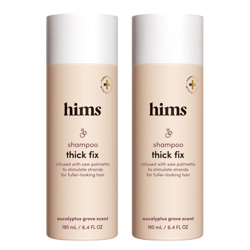 HIMS & HERS hims Thick Fix Shampoo for Men - Thickening Shampoo With Saw Palmetto and Niacinamide - No Parabens or Sulfates, Vegan and Cruelty Free - Fresh Eucalyptus Grove, 2 pack, 6.4oz - Image 1