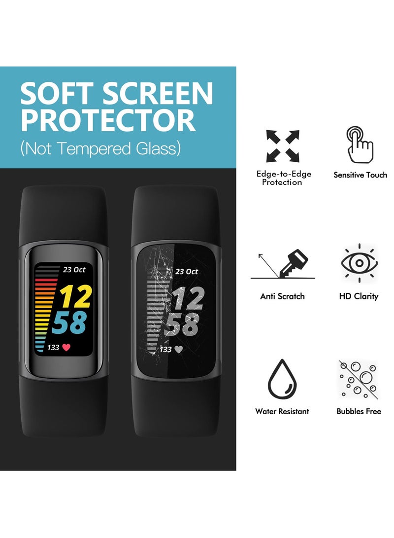Excefore 4pcs Screen Protector Compatible with Fitbit Charge 5, 3d Anti-scratch Clear Full Coverage Screen Protector Cover Film Accessories for Smart Watch - Image 5