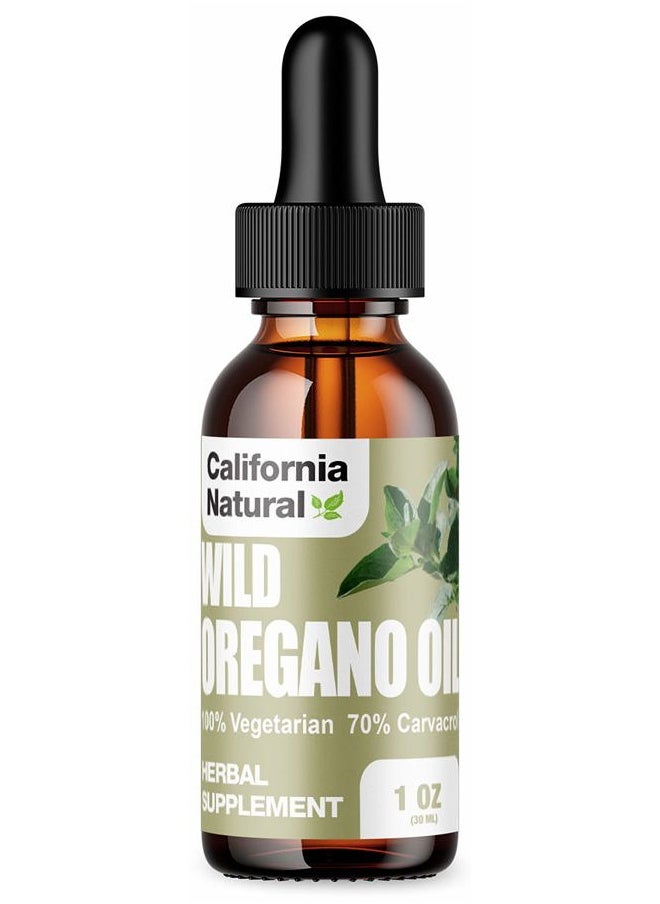 California Natural - Wild Oregano Oil 1oz Bottle - California Natural - Immune System & Digestive Support - Promote Gut Health & Healthy Digestion - 100% Vegetarian - 70% Carvacrol - Herbal Supplement - 1oz - Image 1