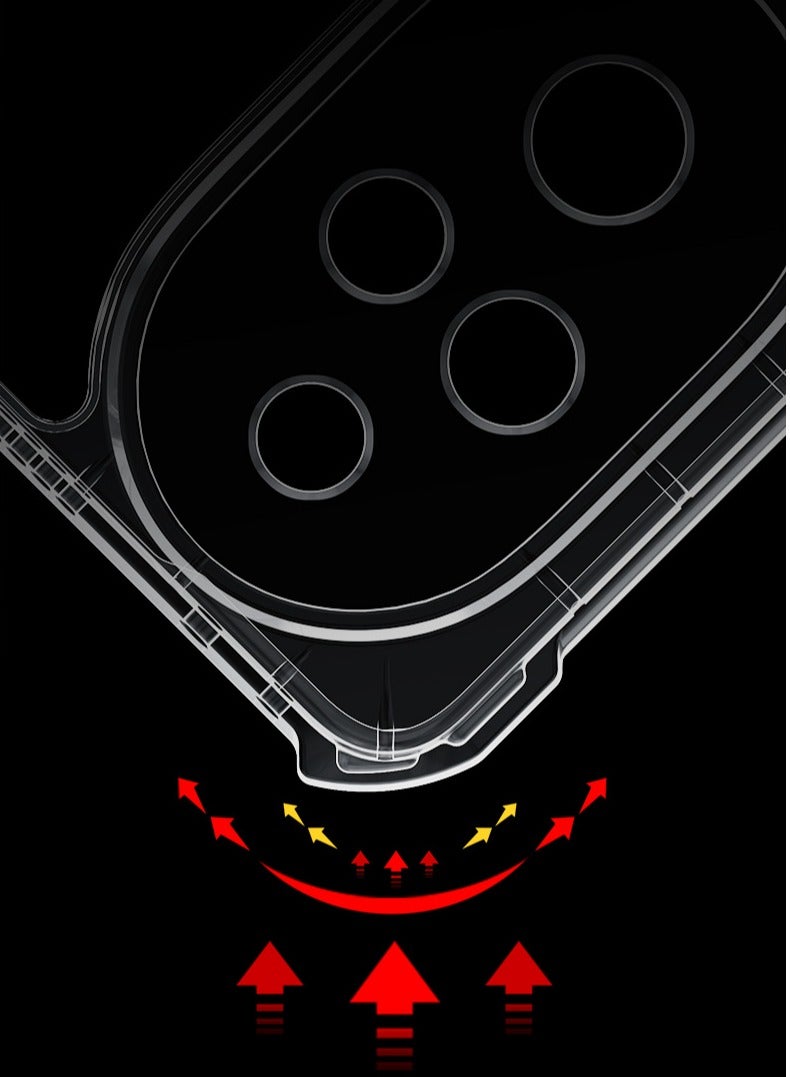 هونور 200 برو 5G حالة الهاتف المحمول ، رقيقة جدا وخفيفة الوزن لينة الوفير تبو ، الاكريليك شفافة الغطاء الخلفي ، أسود - Image 3