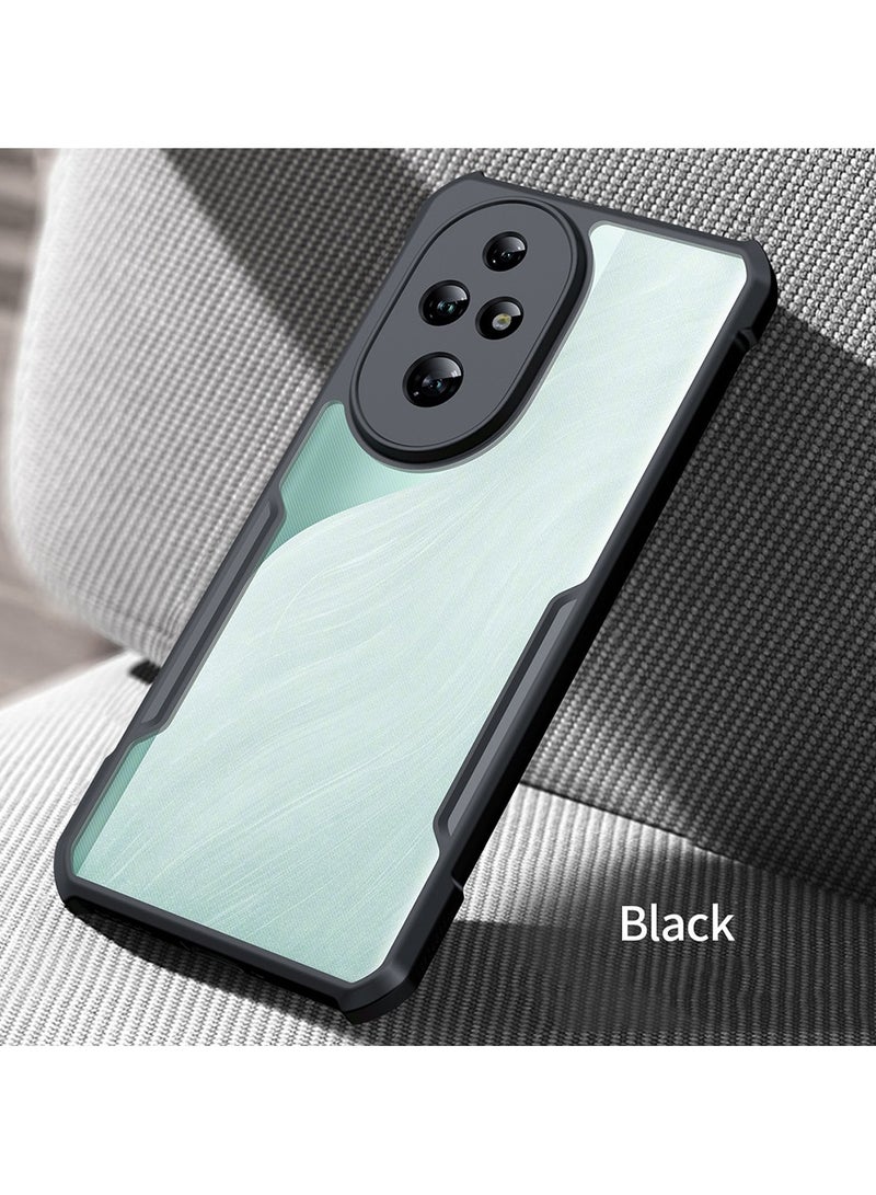 هونور 200 برو 5G حالة الهاتف المحمول ، رقيقة جدا وخفيفة الوزن لينة الوفير تبو ، الاكريليك شفافة الغطاء الخلفي ، أسود - Image 2