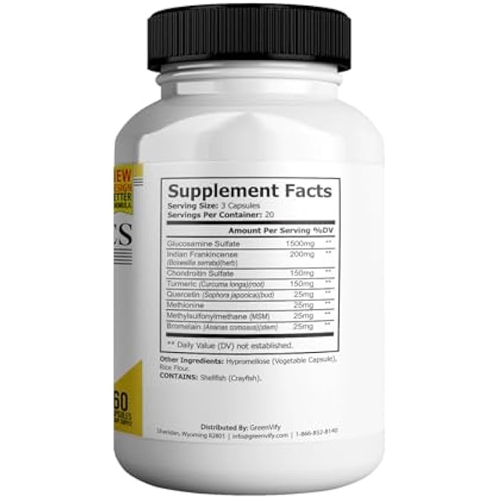 GREENVIFY Bodi Dynamics Gold Max Joint Genie, Extra Strength Joint Support Supplement, 1500mg Glucosamine, 60 Capsules, 20 Day Supply (1) - Image 2