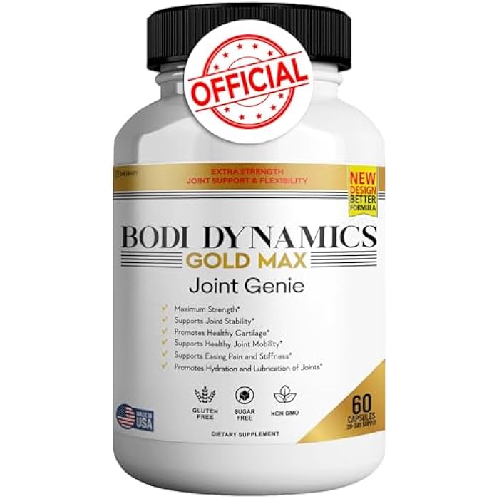 GREENVIFY Bodi Dynamics Gold Max Joint Genie, Extra Strength Joint Support Supplement, 1500mg Glucosamine, 60 Capsules, 20 Day Supply (1) - Image 1